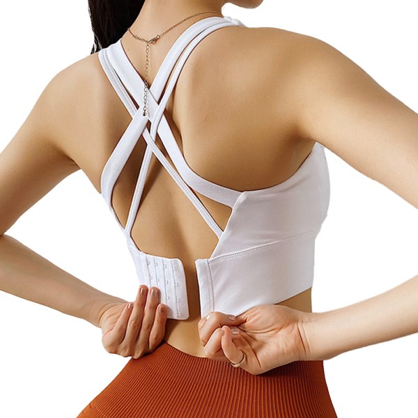 Sportsundertøy for kvinner med høy effekt, sportsundertøy med kryssstropper på ryggen