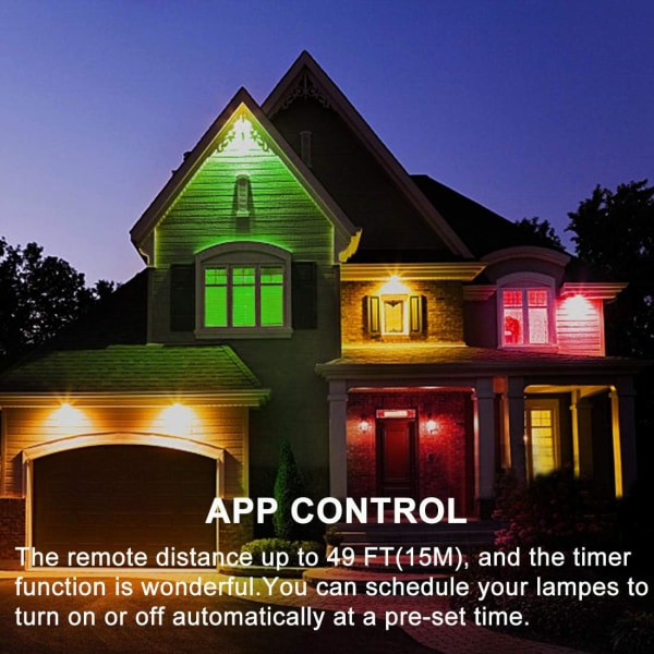 LED Flood Light RGB Färgskiftande Utomhusdekorationsljus Smar 4 Pack