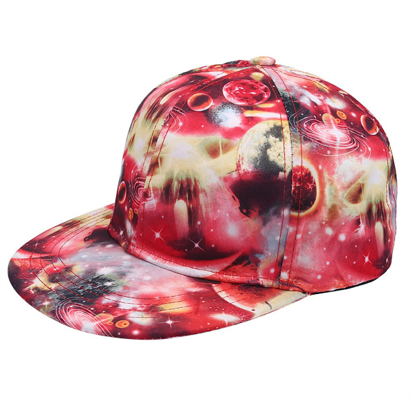 Rød Hvid Mode Baseball Cap til Mænd og Kvinder med Stjerner og Blomsterprint