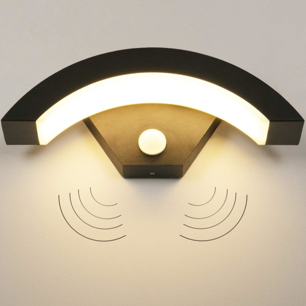 15W Vägglampa med rörelsesensor, Modern inomhus/utomhus vägglampa