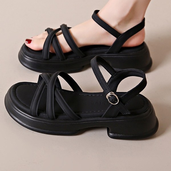 Bekväma Vandringsandaler för Kvinnor med Luftkudde, Sportliga Slingback-Sandaler med Elastiskt Band och Platform