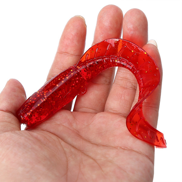 4 st 13g Mjuka Silikonfiskedrag Maskformade Fisketackelbeten Röda