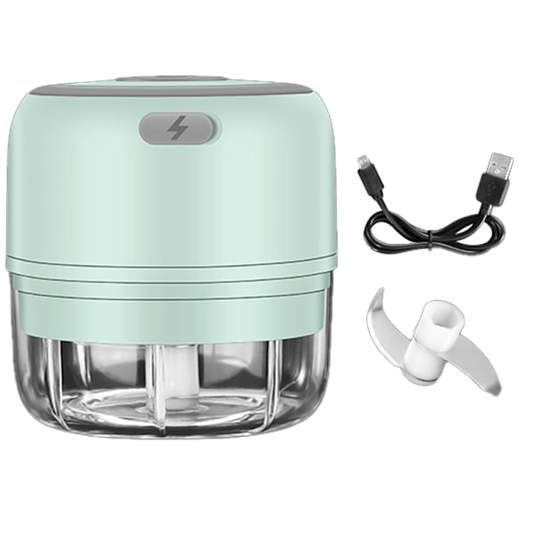Elektrisk Minihackare, Elektrisk Vitlöksprocessor, Mini Babymatsblandare, Trådlös Bärbar Vattentät USB-Laddningsmixer, Grön, 100ml