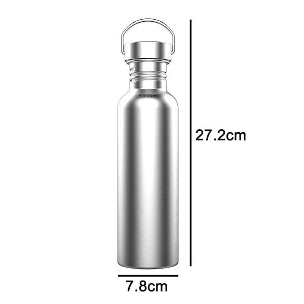 Rustfrit stål drikkeflaske 500ml / 750ml / 1L BPA-fri, lækagesikker metal vandflaske til udendørs, kontor, camping, cykel (1000 ml)