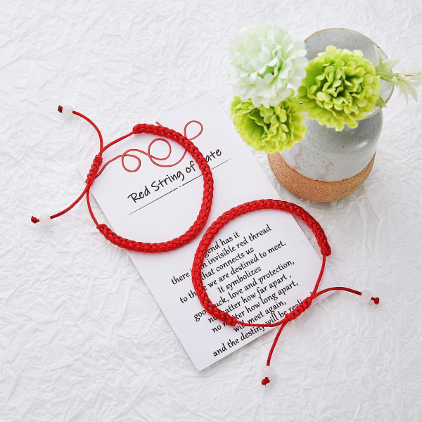 Red String of Fate Good Luck Protection Couples Armband for Bo