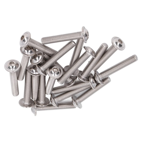 50 stk Flensknapper Skruer A2‑70 Rustfritt Stål Knapphoder Sokkelhetter Bolter KitM8x40mm