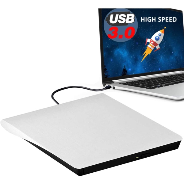 Extern DVD-enhet, USB 3.0 bärbar CD/DVD-RW-enhet/DVD-spelare