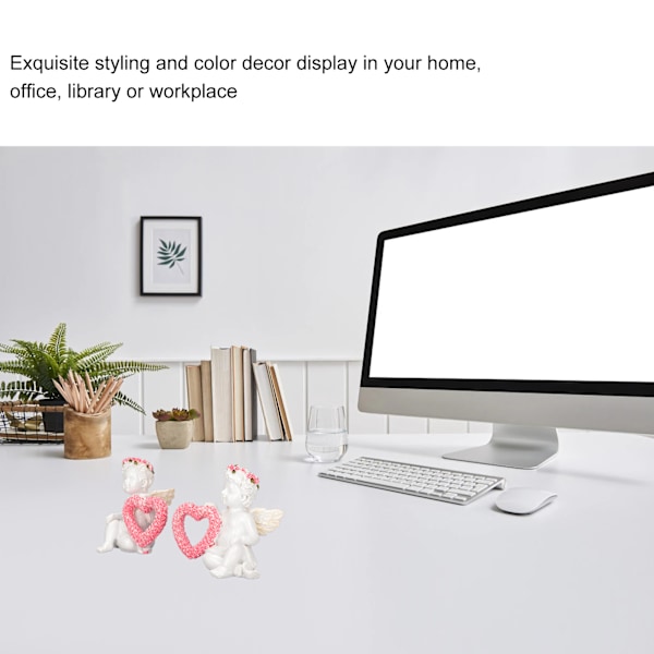 Kjærlighetsengel Dekorasjon Syntetisk Harpiks Samleobjekt Engelfigur for Hage Patio Veranda Benkeplate