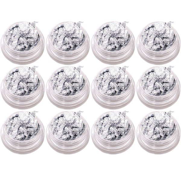 Folie Nagelkonst Set, Nageltillbehör för Folieöverföring, Nagelflimmer för Dekoration, Flake och Spegeleffekt | Guld och Silver, Silver