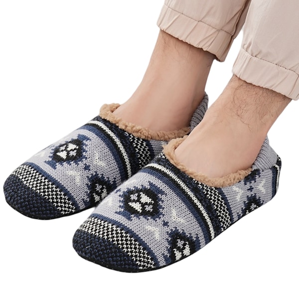 Mens Cozy Soft Sole Slipper Socks With Non Skid Bottoms, Warm Slipper Socks With Grippers For Men, Fuzzy House Slippers