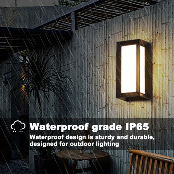 Tre typer av externa vattentäta vägglampor med neutralt ljus,