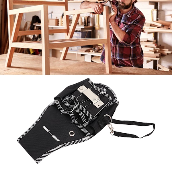 Woodworking Tool Belt Oxford Cloth Electrician Waist Hanging Tool Bag Hardware Tool Waist Bag Small Black