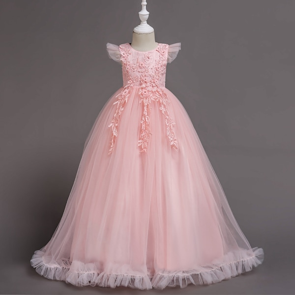 Children's evening dress Girls' Flower Girl Wedding Dress Princess dress lace embroidered long