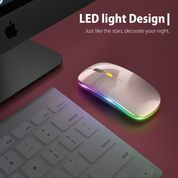 Langaton LED-hiiri, ladattava ultraohut äänetön hiiri