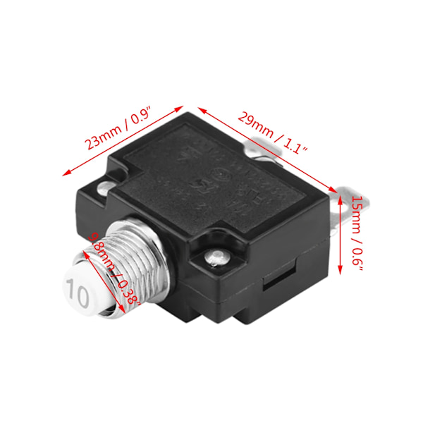 10A 125/250V Återställbar termisk strömbrytare kretsbrytare överströmsskydd för generator