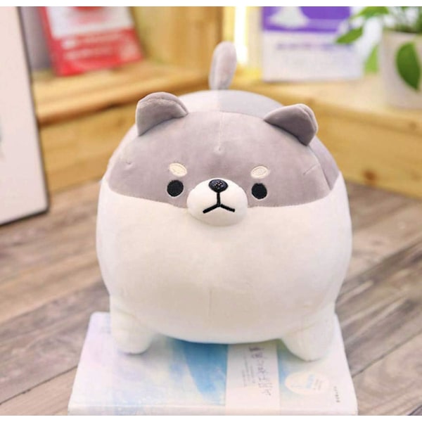 Onnellinen alku Täytetty eläin Shiba Inu Plussi Koiran lelu Anime Corgi Kawaii Plussi Pehmeä tyyny, Plussi lelulahjat tytölle pojalle (Harmaa, 15.7\")
