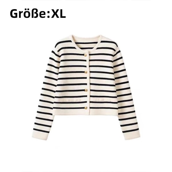 Women's striped cardigan sweater, long sleeve cardigan