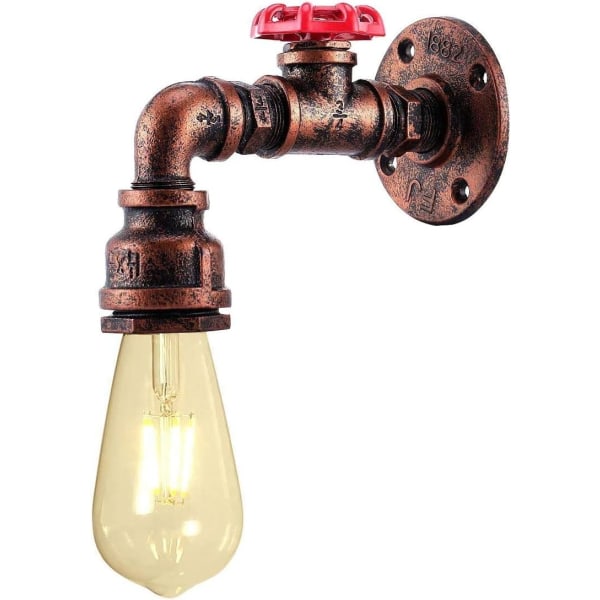 Kreativ stearinlys væglampe vintage industriel retro vandrør væglampe jern metal E27 60W maks til restaurant, cafe, bar, køkken, soveværelse, rustfarve