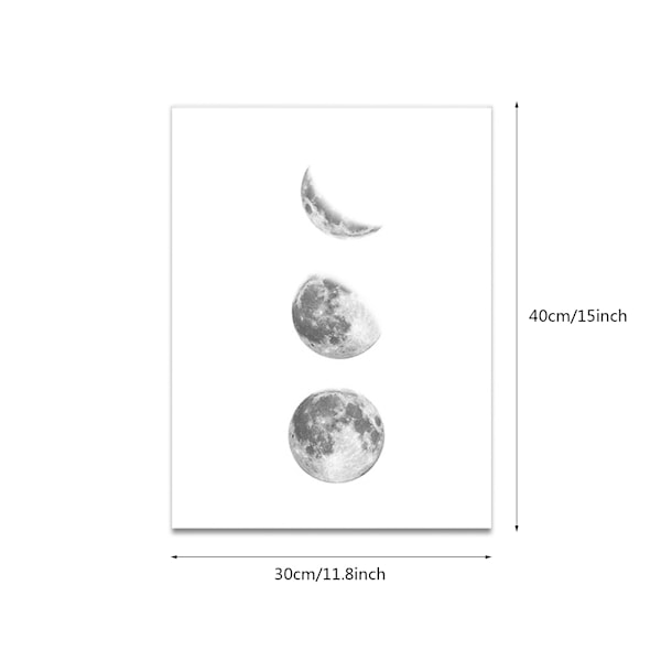 Moon Phases Canvas Painting Rimless Paintings on Wall Art for Home  Decorations(Whtie090-6)