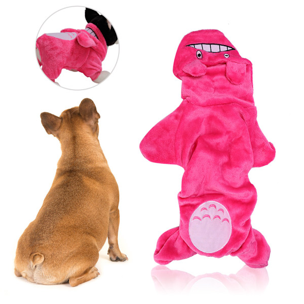 Coral Fleece Pet Clothes Cartoon Costumes Autumn Winter Clothing for Dog Cat Keep Warmpink XS