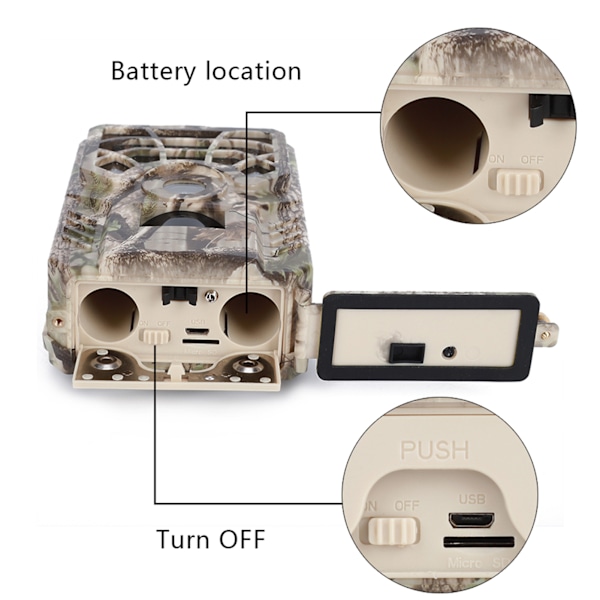 Portable High Definition Shooting Hunting Game Trail Camera 5MP 46pcs 940nm Infrared Night Viewing Monitoring