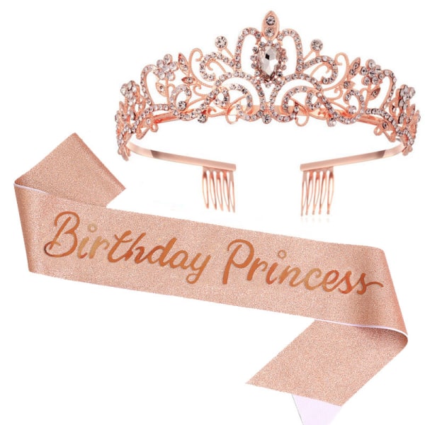 Sash & Crystal Tiara Kit Birthday Crowns Sash