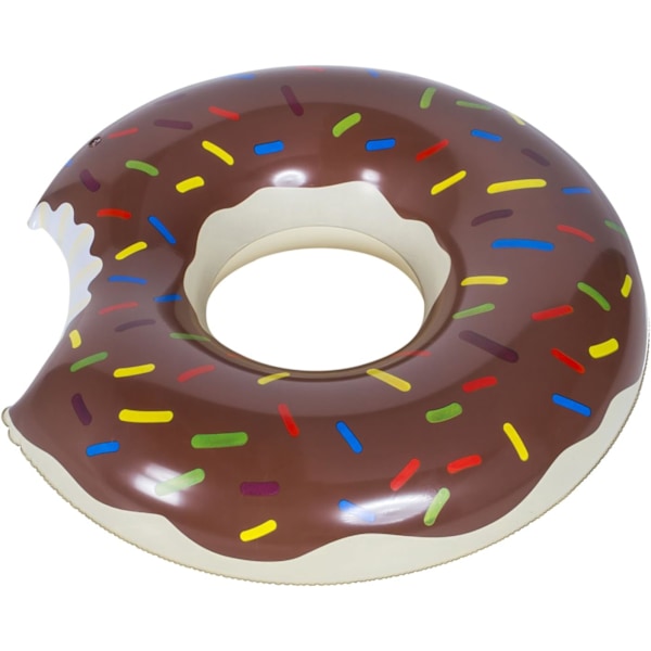 Uppblåsbar Donut Ø 120 cm med bett badring badring luftmadrass badkudde, pool & vatten, vuxna & barn badö