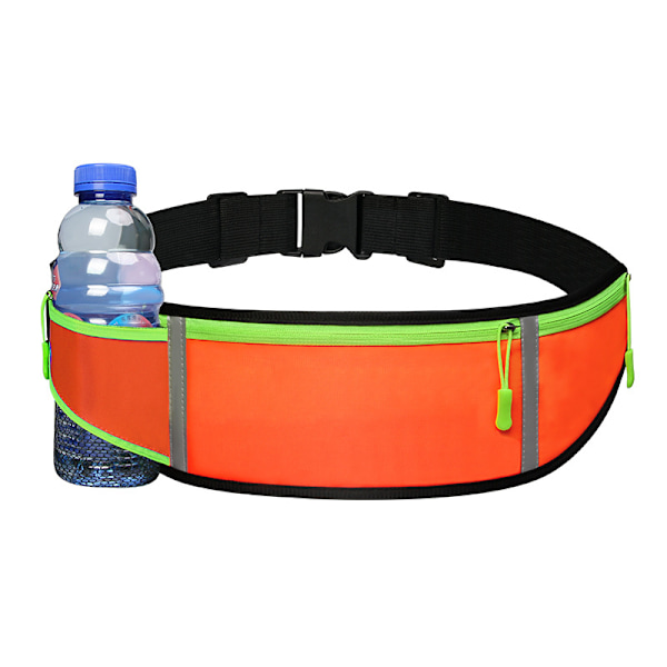 Midjeväsk med 3 blixtlåsfack, reflexband, flaskhållare, unisex handsfree löpband för sport, festival, träning, resor, löpning