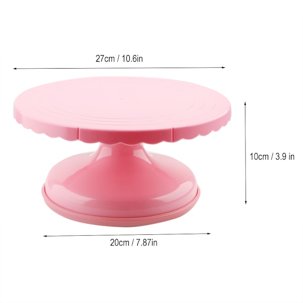 Round Cake Turntable Rotating Decoration Plate Stand Platform Baking Tool Pink