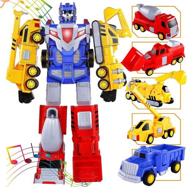Legetøj til 3 4 5 6 7-årige drenge - Entreprenørkøretøjer Transfo