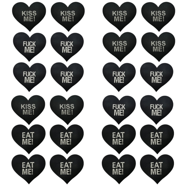 12 Par Words Nipple Cover Satin Noctilucent Heart Pasties