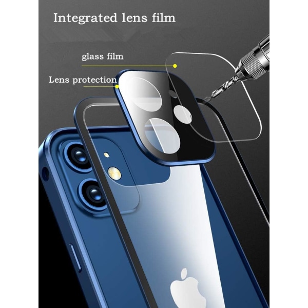 Anti-Peeping IPhone 12 Pro Max- etui, med skarp magnet Silver iPhone12Pro