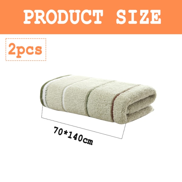 2 Piece Cotton Bath Towels Set Size-70*140CM,Highly Absorbent,