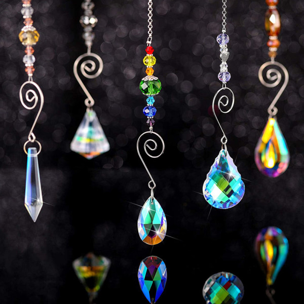 9 st Hängande Suncatcher Beads Crystal Prism Pendellampa