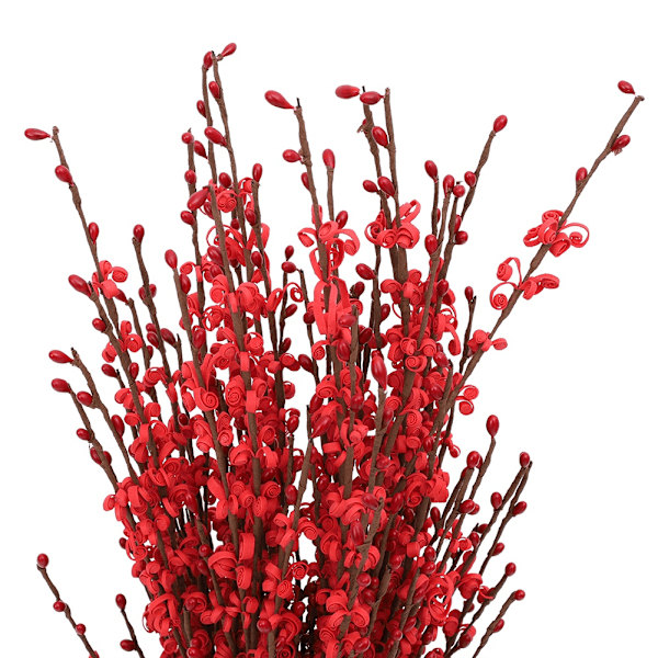 10 pcs Artificial Plastic Fake Flowers Plant Bouquet Home Party Wedding Decor (Red)