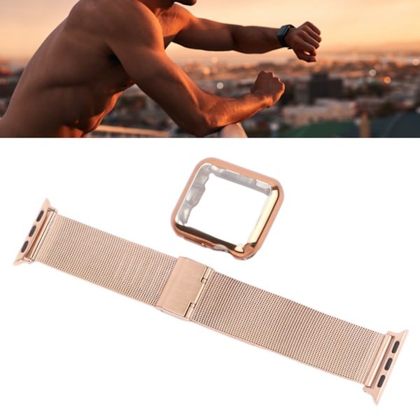 Watch Band Strap Fashionable Adjustable Replacement Silicone Wristband for Iwatch Repairing Rose Gold 1.7in