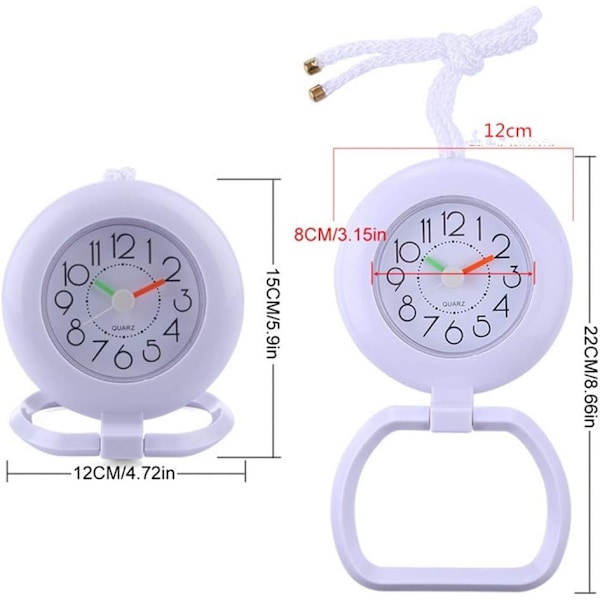 Hvit - Vannfast baderomsklokke