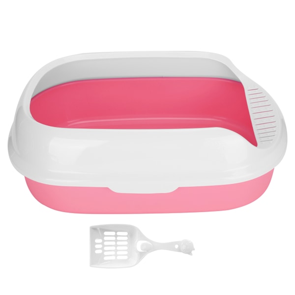 Semi‑Closed Cat Litter Box Portable Toilet with Shovel for Cats and Small Dogs S Size,Pink