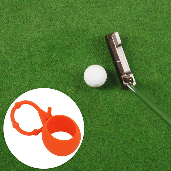 Silikone Golfboldholder Blød Beskyttende Cover Faldsikker Golfbold Talje Nøglering Rygsæksholder Orange