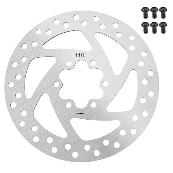 140mm Elektrisk Scooter Bremsekive Rustfrit Stål 6 Hul Bremsekive med 6 Skruer til Elektrisk Scooter Modifikation