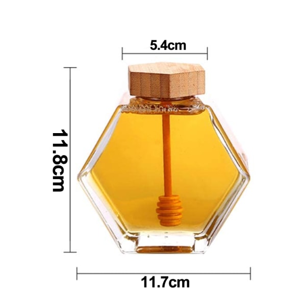 Sekskantet honningkrukke med varmebestandigt glas