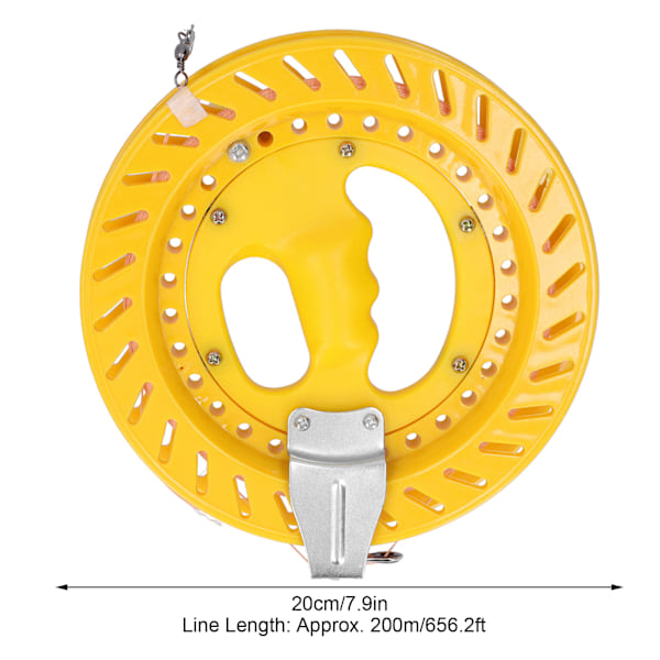 ABS Utomhus Drake Line String Winder Grip Hjul Flygande Verktyg 20cm Hjul med 200M Line(20cm Gul Hjul 200m Tråd )