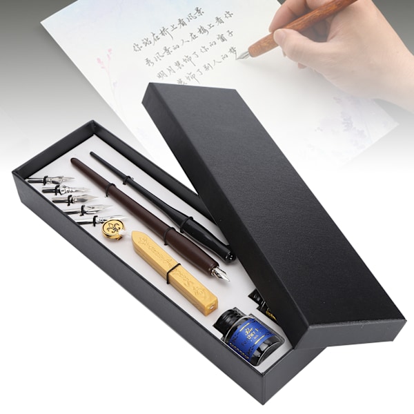 Wood Handle Students Calligraphy Pen Ink Writing Pen Nibs Calligraphy Tool Set for Beginners2#