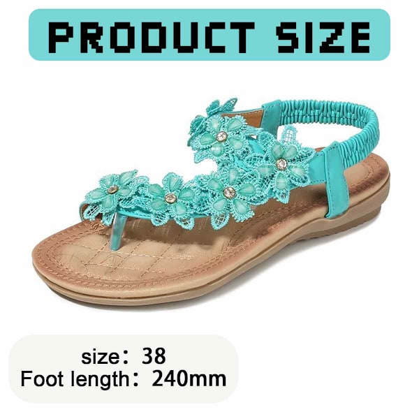 Dames Rhinestone Flat Sandaler T-Stropp Thong Sandaler Sommer Flat Sandaler Flip Flop Sandaler for Kvinner