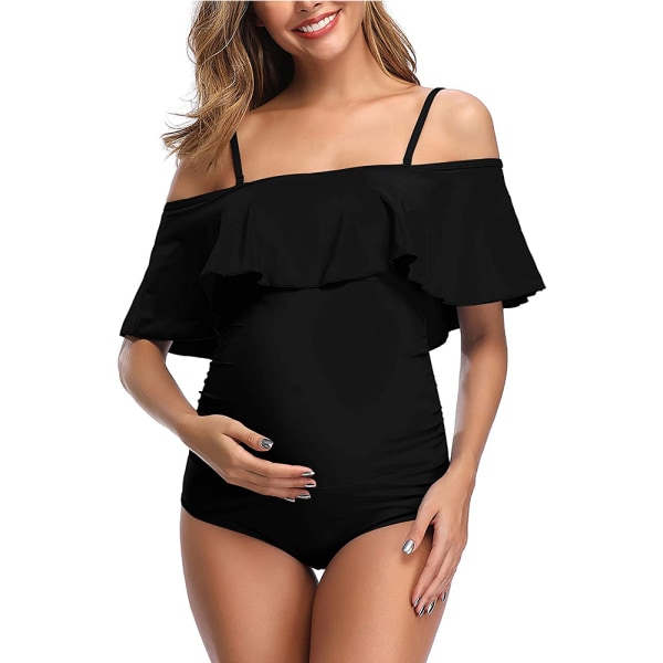 Kvinne off-shoulder gravid badedrakter volang floral One Piece