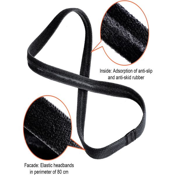 9 stk sklisikre elastiske sportspannebånd, silikonelastisk