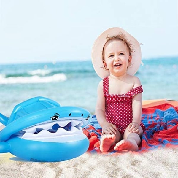 Baby med soltak Haj flythjälpmedel Uppblåsbar