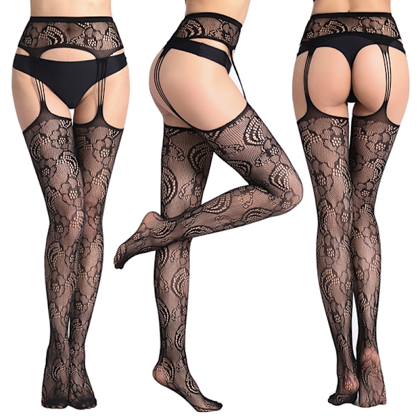 Hög Midja, Fiskgarnstrumpor, Lingerie 6090 one size