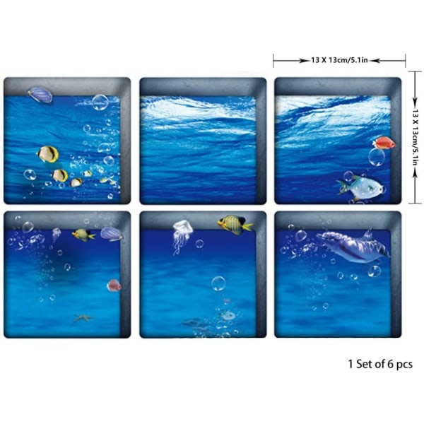 Bath Treads Stickers Beach Pattern Square 3D Adhesive Anti-Slip