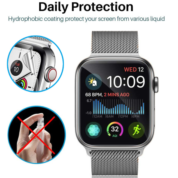 6-pack skjermbeskytter kompatibel med Apple Watch-serien